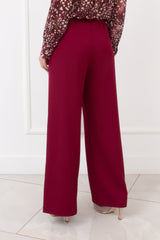 Tailleur completo fluido doppio petto rosso bordeaux