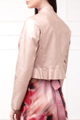 Rose gold faux leather bolero