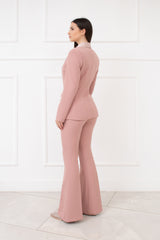 Tailleur completo smoking rosa cipria