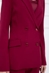 Tailleur completo doppio petto fluido rosso bordeaux