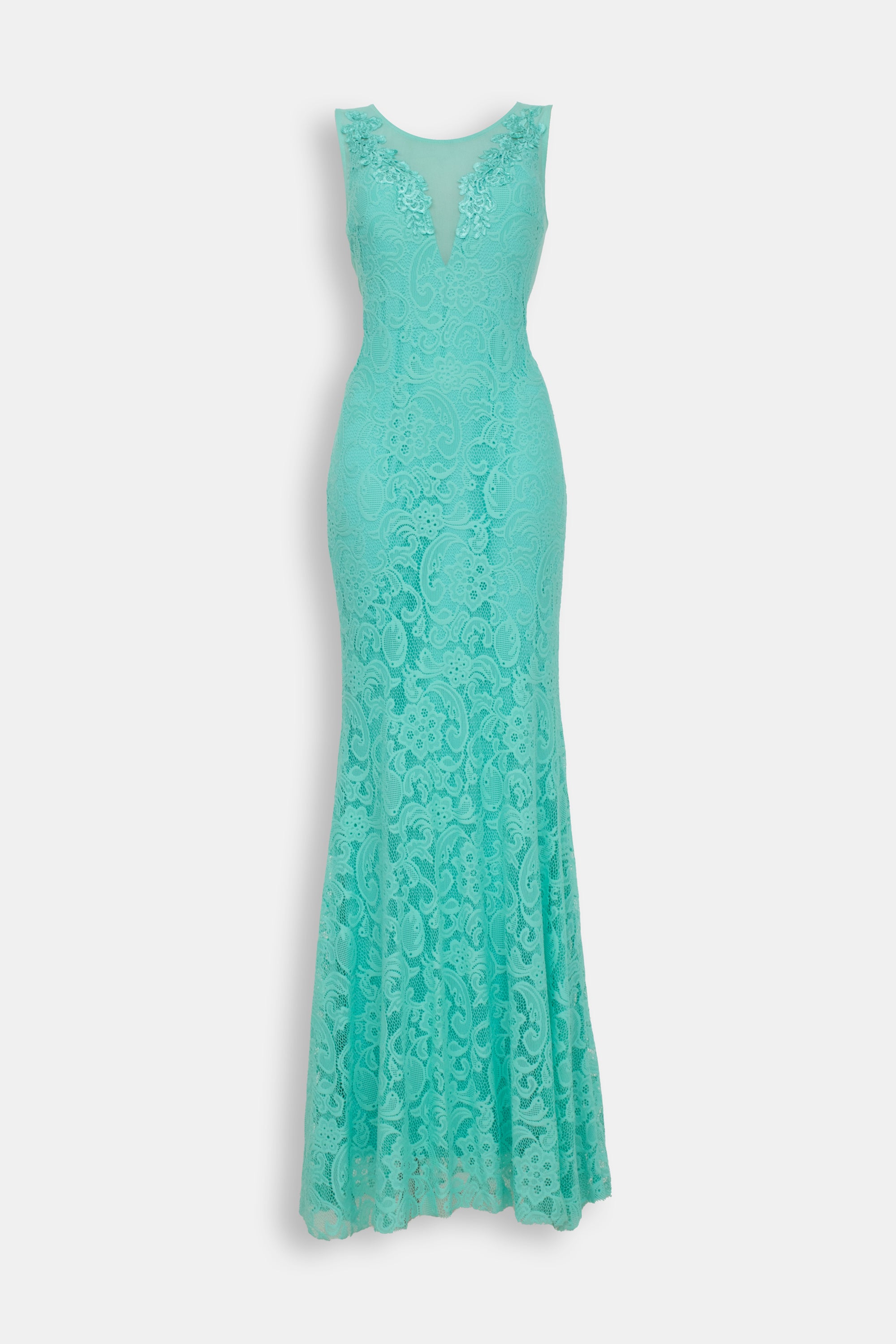 Tiffany green lace and tulle mermaid dress 