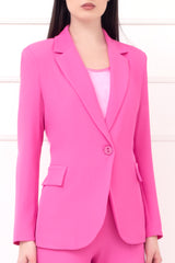 Tailleur completo fluido monopetto rosa fuxia