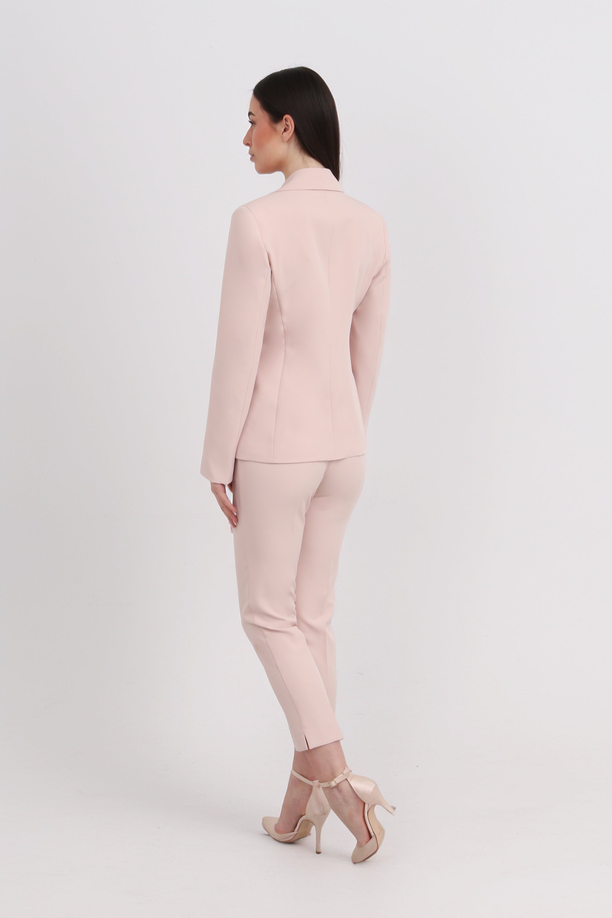 Tailleur Completo pantalone sigaretta rosa cipria