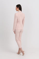 Tailleur Completo pantalone sigaretta rosa cipria