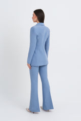 Tailleur completo doppio petto celeste polvere