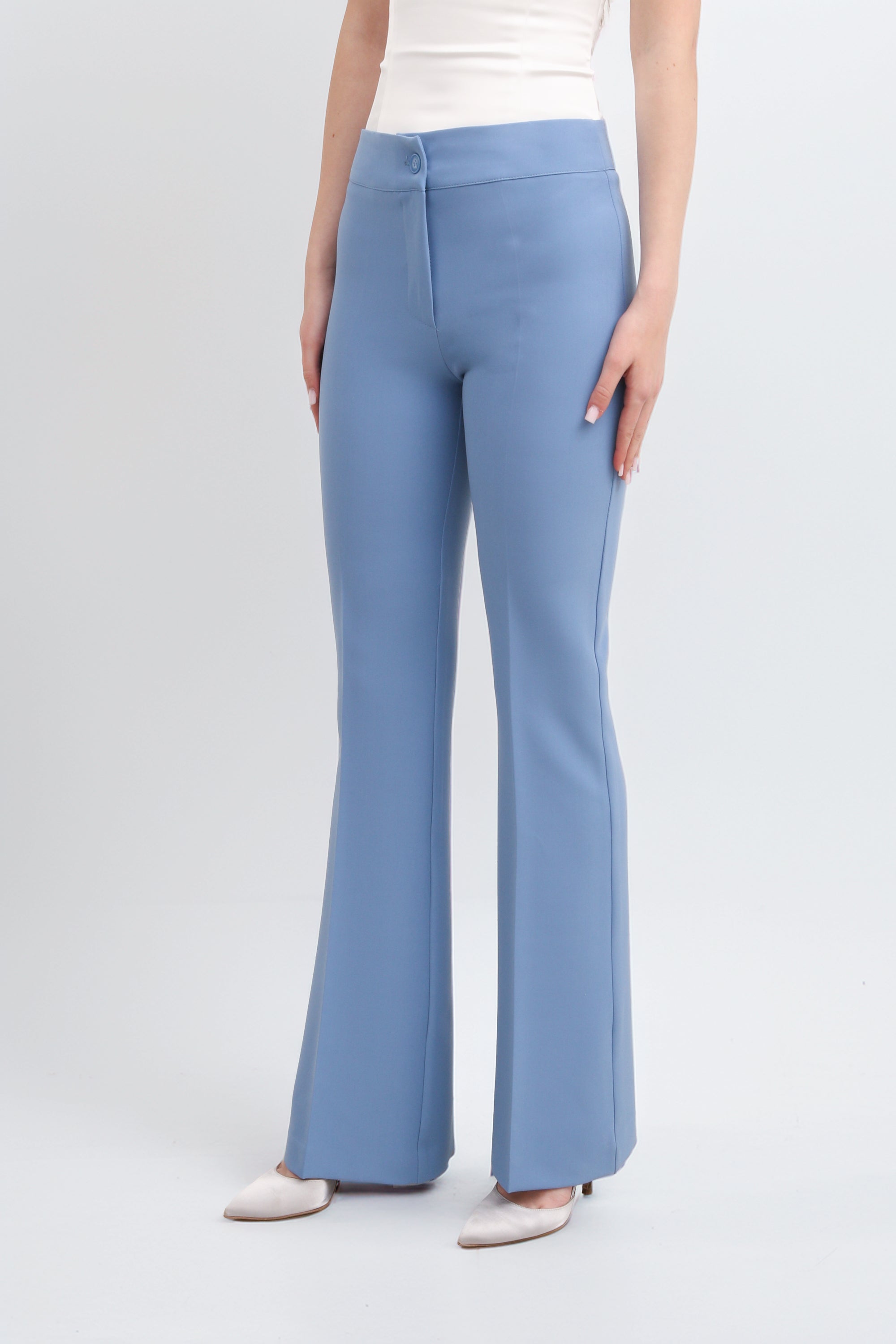 Tailleur completo doppio petto celeste polvere