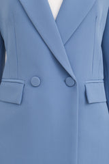 Tailleur completo doppio petto celeste polvere