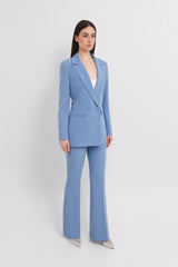 Tailleur completo doppio petto celeste polvere