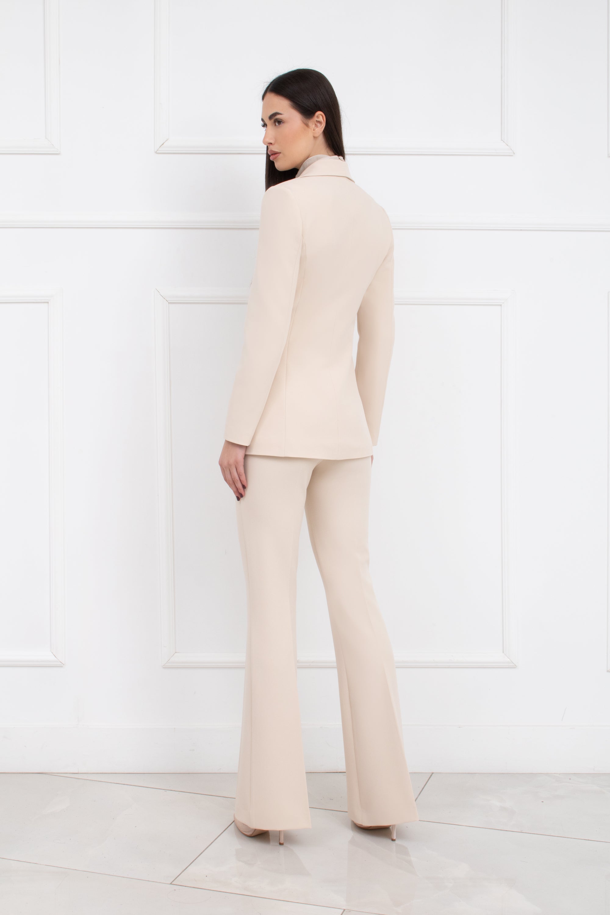 Tailleur completo doppio petto crema