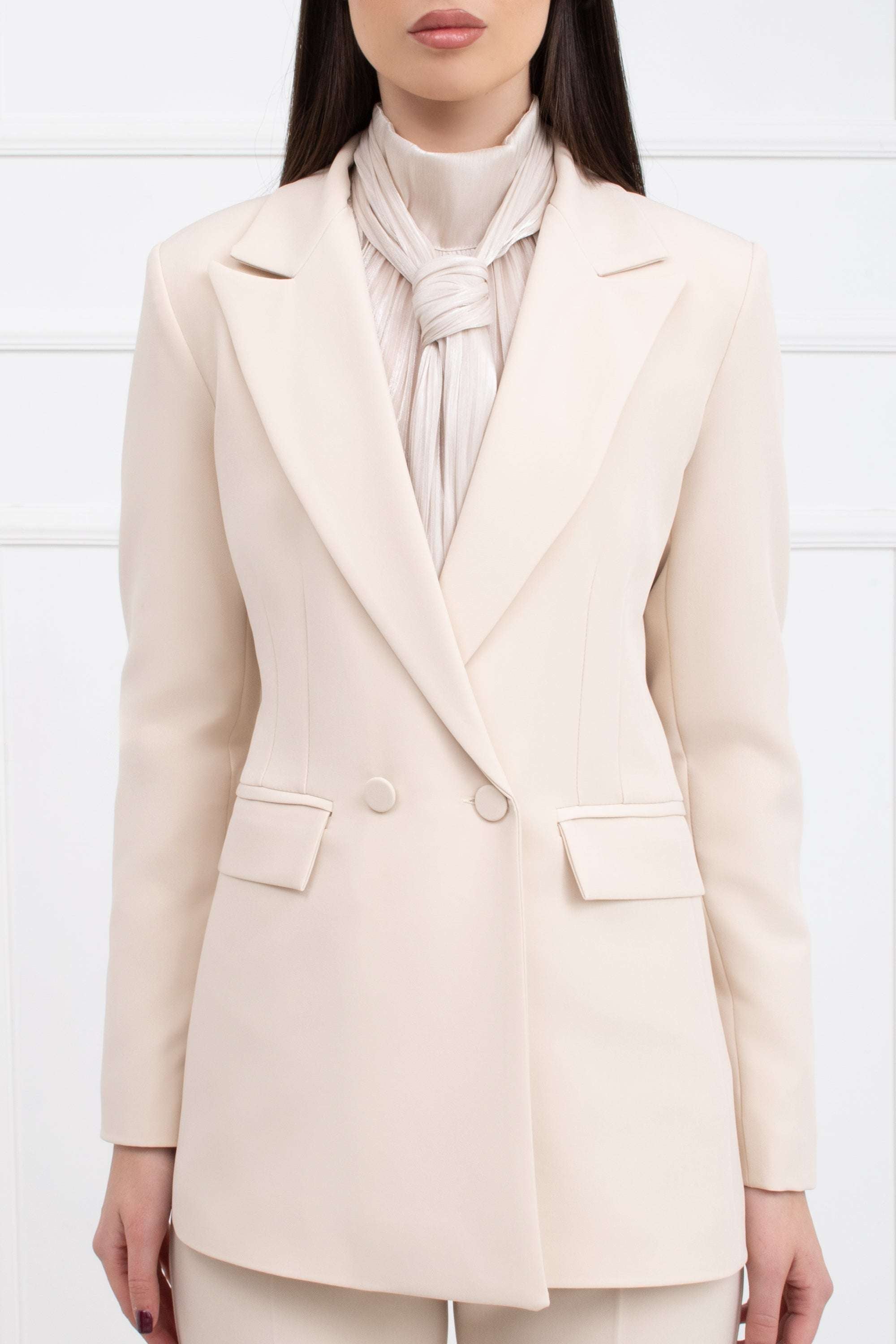 Tailleur completo doppio petto crema