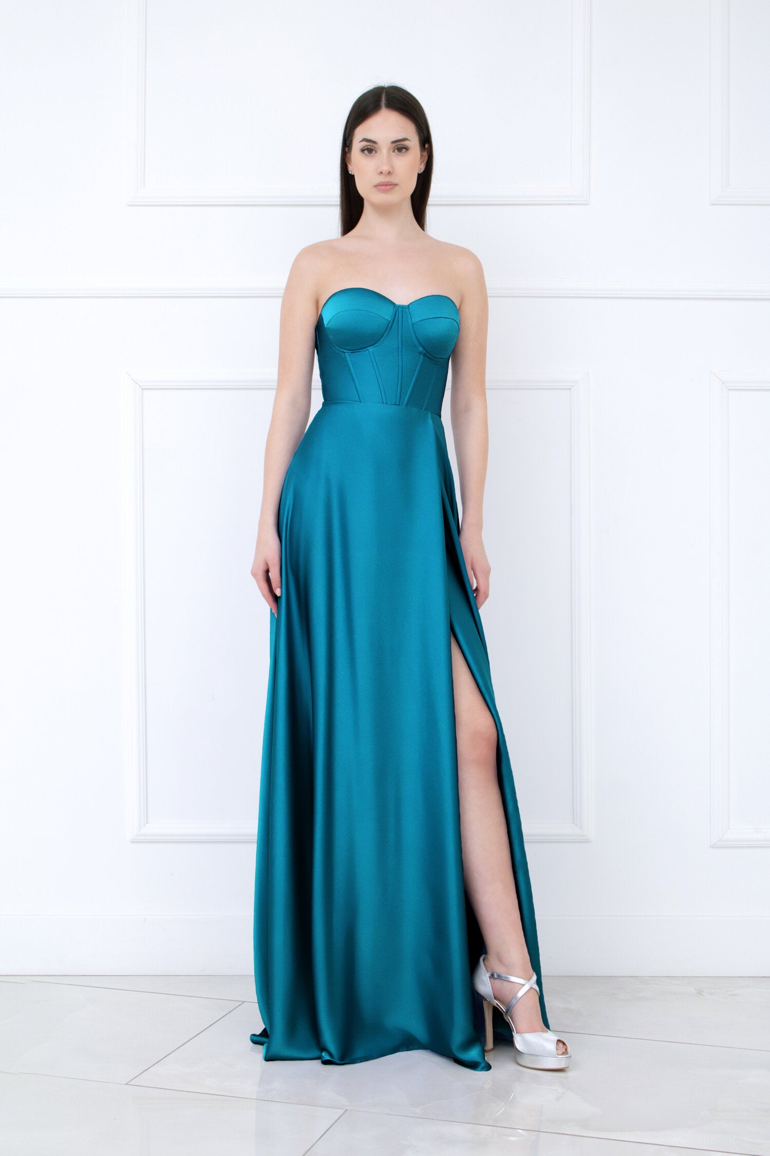 Babylon Abiti Color Verde Smeraldo Abito Elegante Vestito Verde