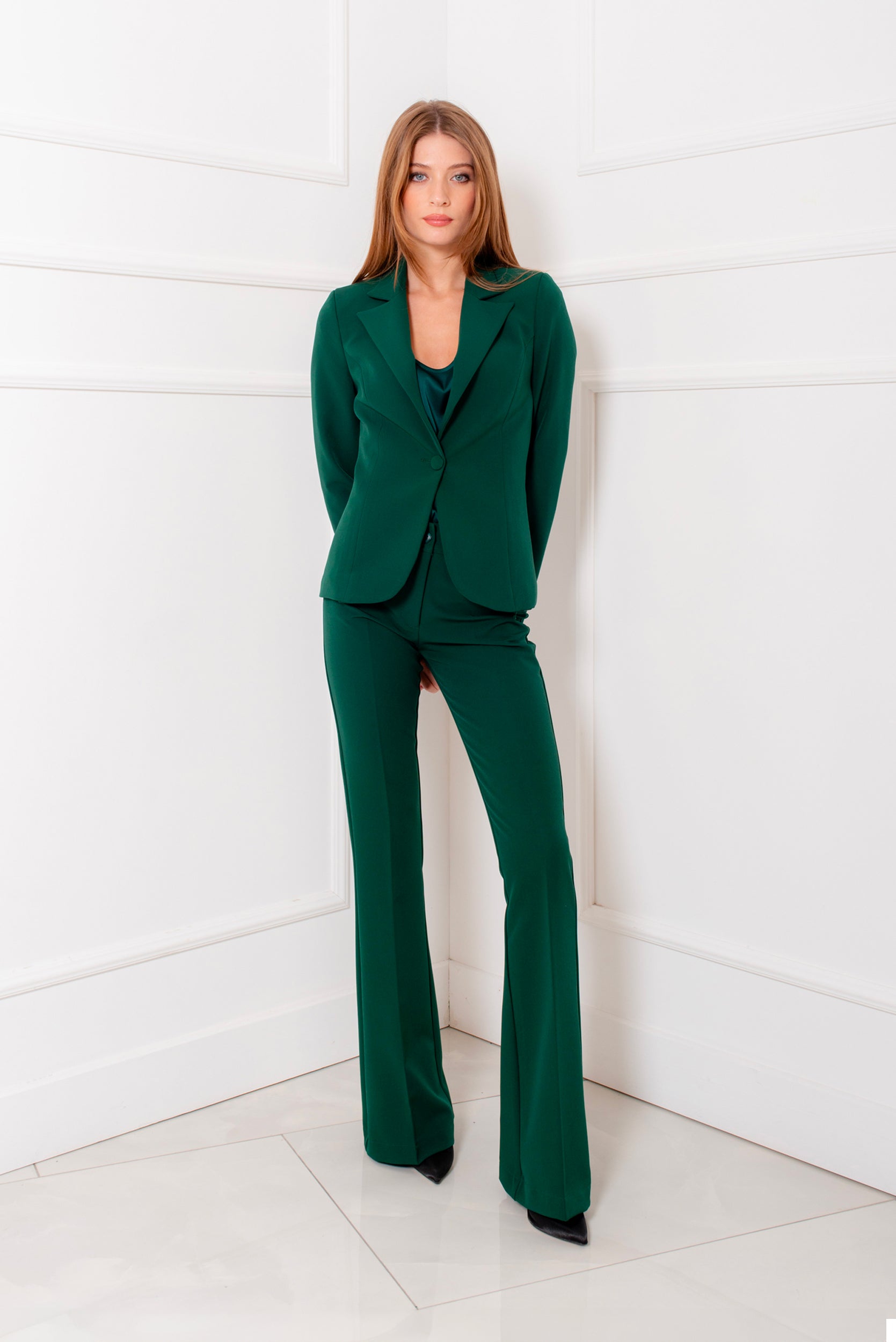 Tailleur completo monopetto verde bosco – Noikika