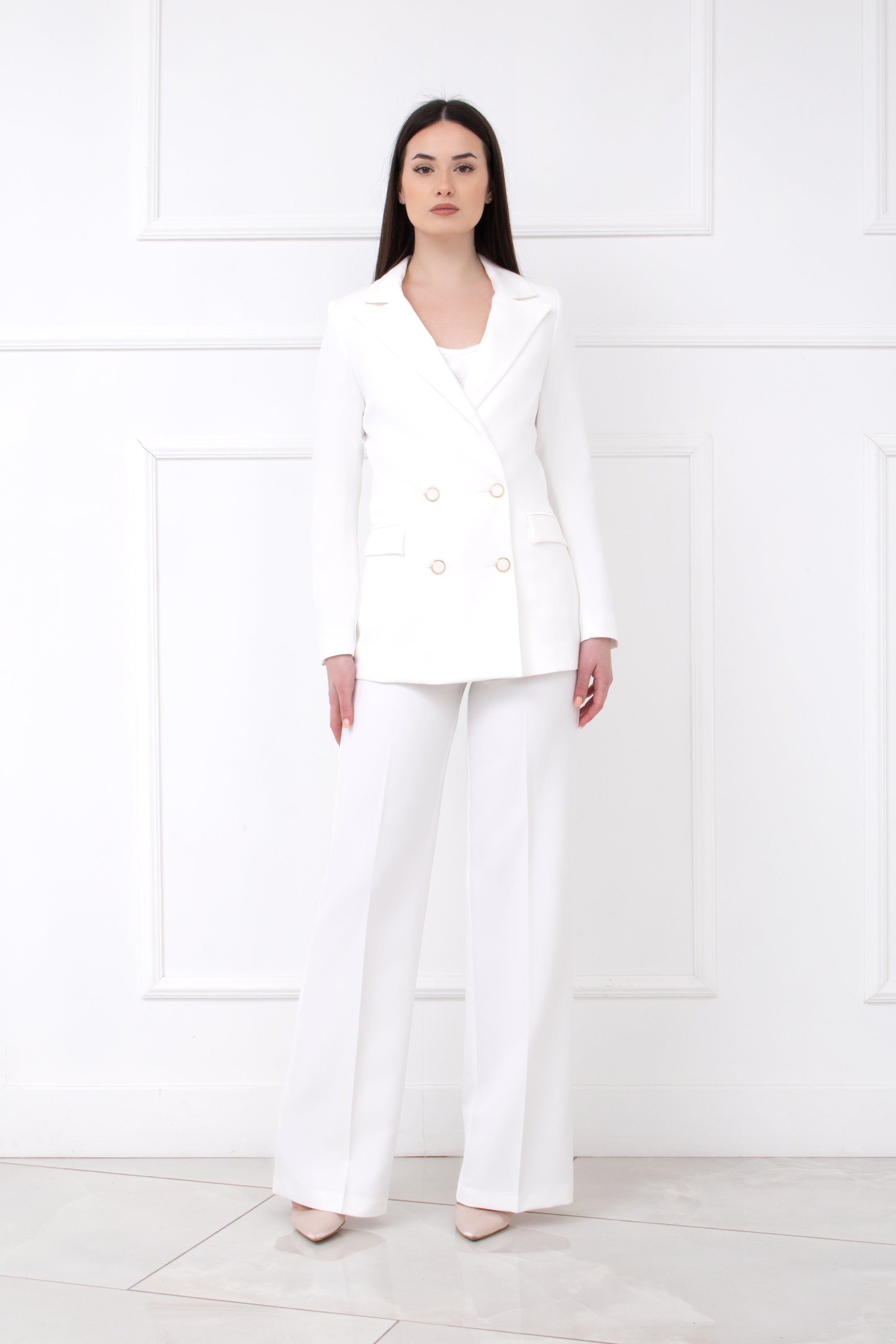 Tailleur Bianco Tailleur Con Giacca Doppiopetto Tailleur Bianco