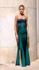 Abito sirena bustier lamè verde bosco