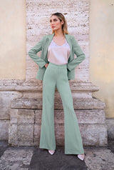 Tailleur fluido doppio petto verde salvia