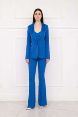 Tailleur completo misto raso blu royal