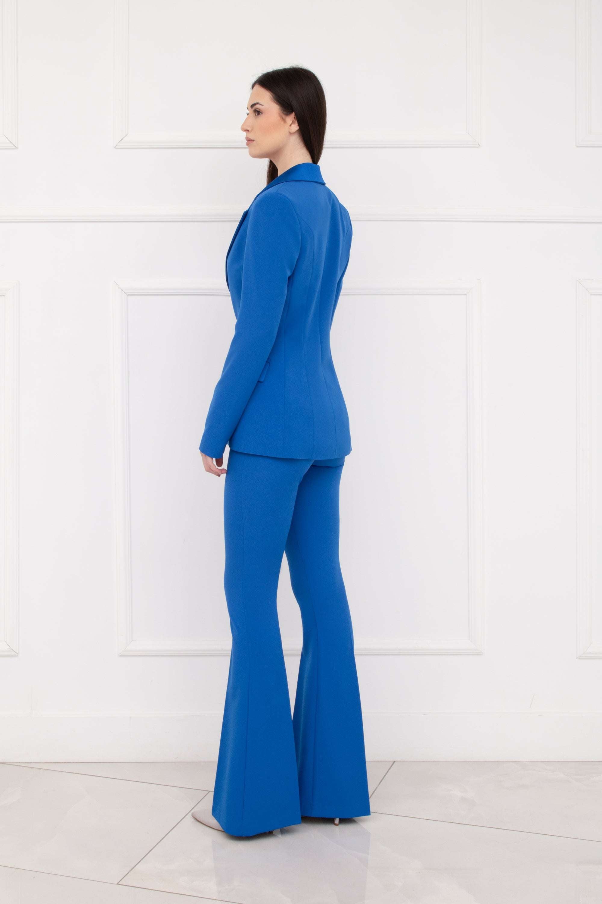 Tailleur completo misto raso blu royal