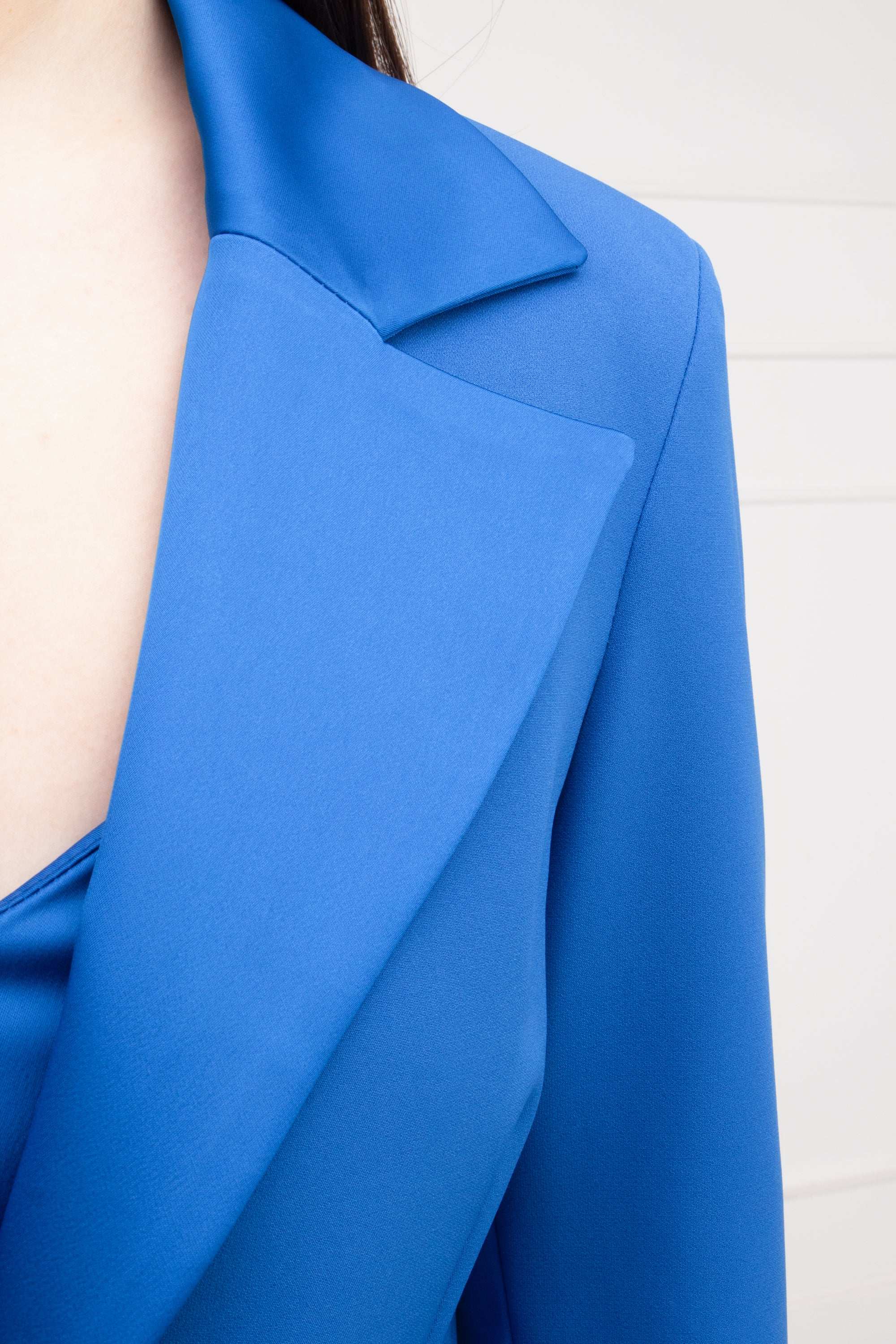 Tailleur completo misto raso blu royal