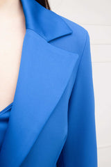 Tailleur completo misto raso blu royal