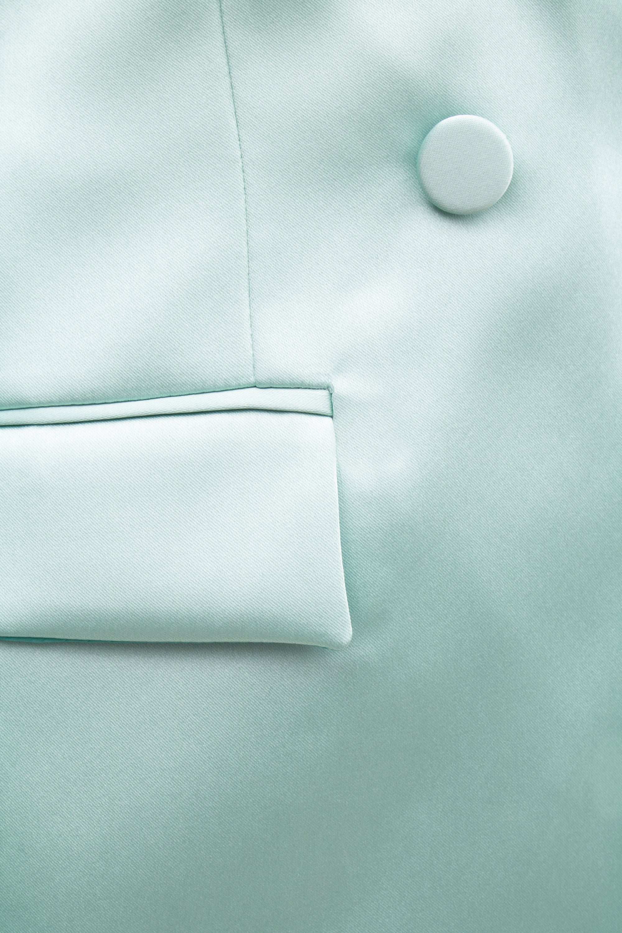 Tailleur doppiopetto in raso verde menta